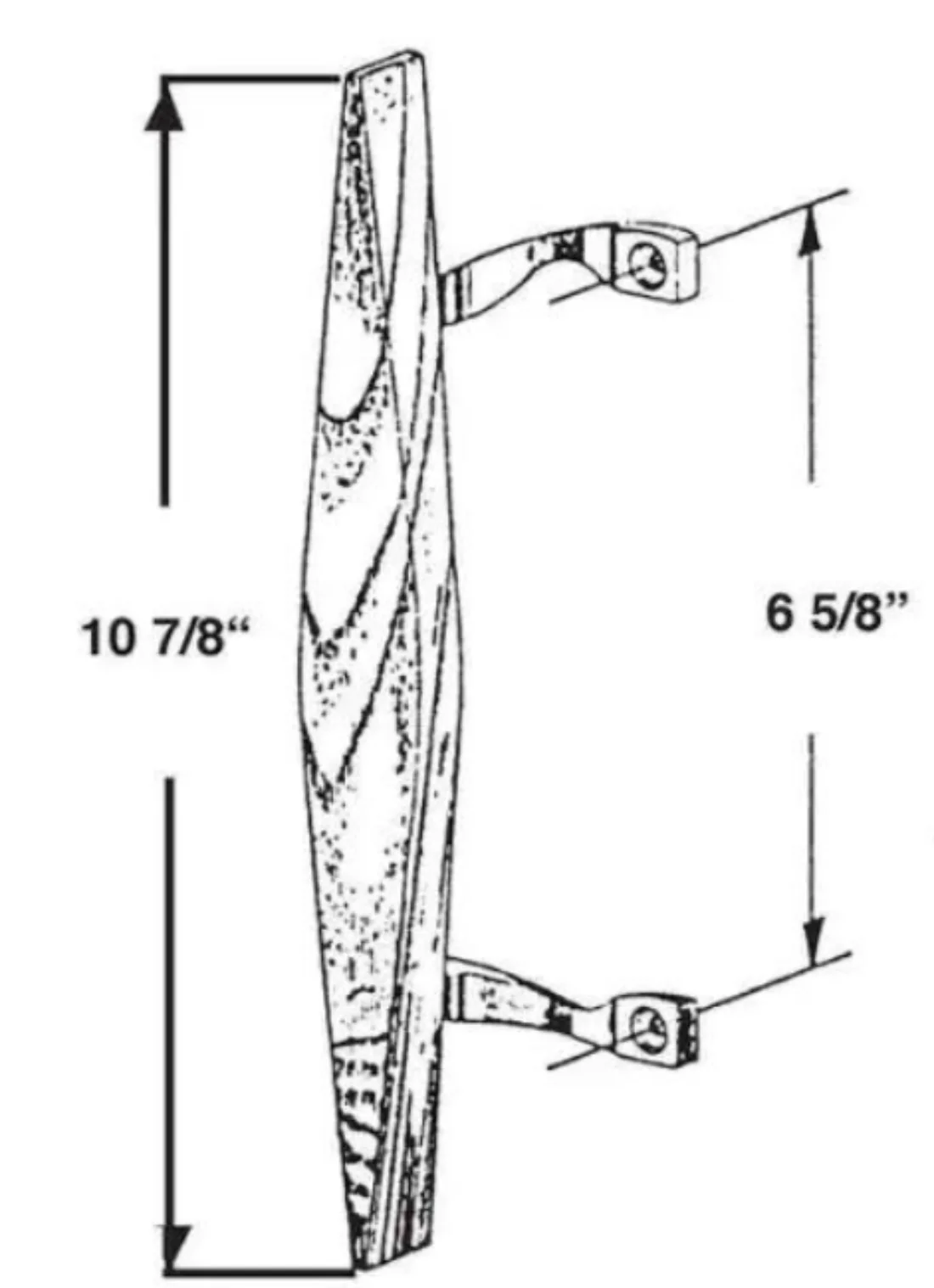 (DH-101-C) Canoe Style Wooden Handle for Sliding Doors, 6-5/8" Hole Space - Chrome - Image 3