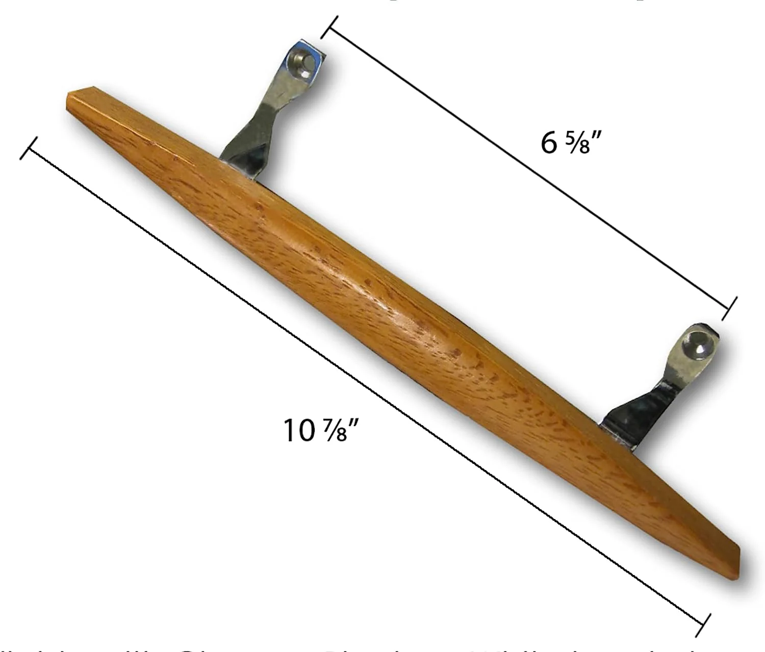 (DH-101-C) Canoe Style Wooden Handle for Sliding Doors, 6-5/8" Hole Space - Chrome - Image 8