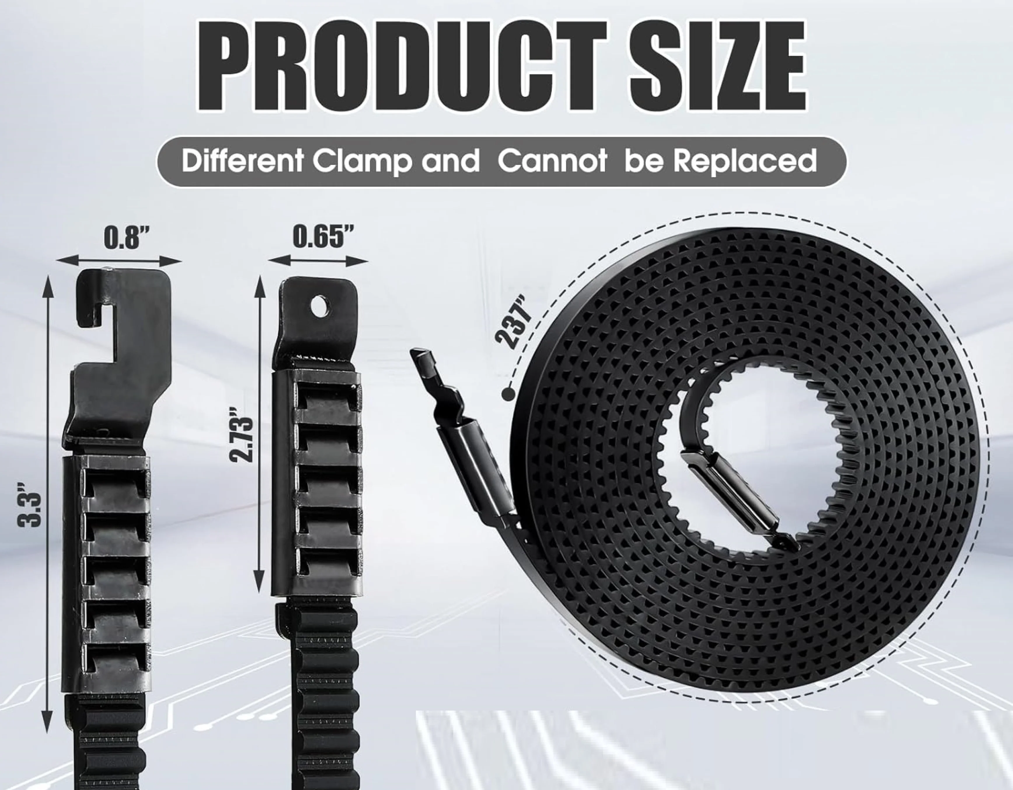 Garage Door 41A5250 Belt, 237" Drive Belt for 7ft Height Garage Door, Compatible w/ Chamberlain Liftmaster Sentex Whisperdoor - Image 3