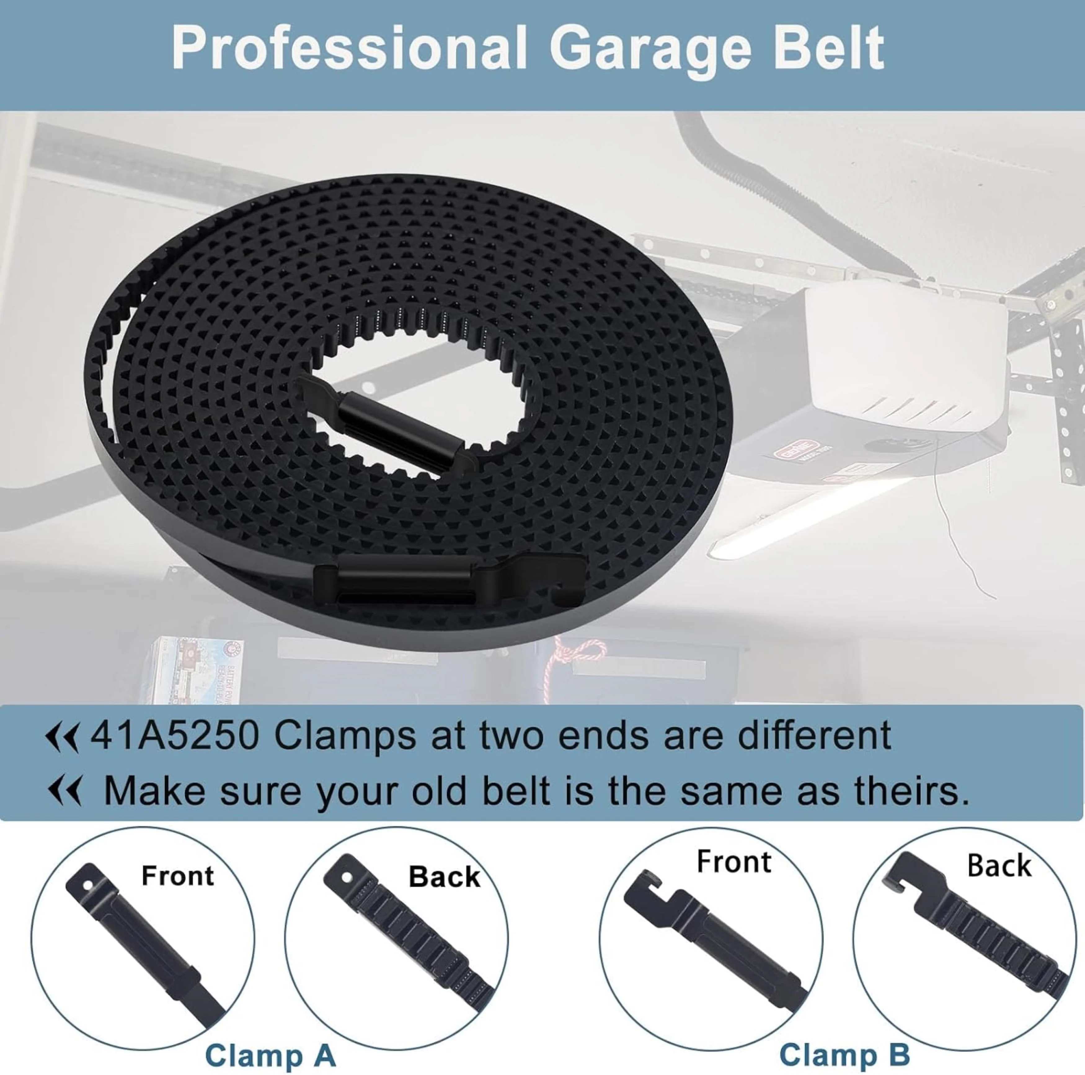 Garage Door 41A5250 Belt, 237" Drive Belt for 7ft Height Garage Door, Compatible w/ Chamberlain Liftmaster Sentex Whisperdoor - Image 4