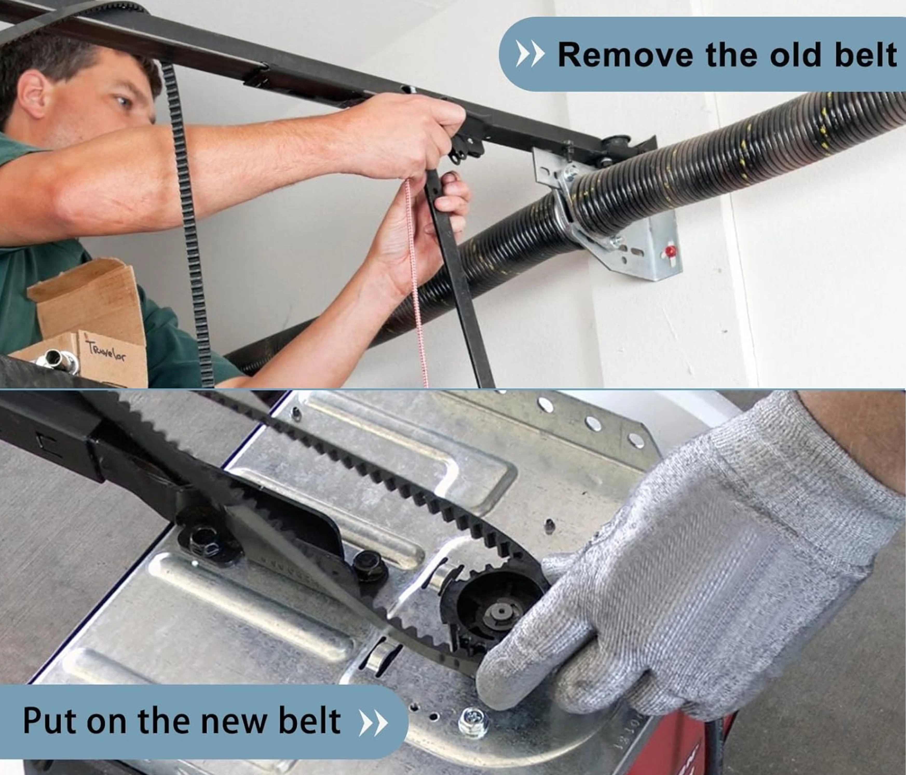 Garage Door 41A5250 Belt, 237" Drive Belt for 7ft Height Garage Door, Compatible w/ Chamberlain Liftmaster Sentex Whisperdoor - Image 5