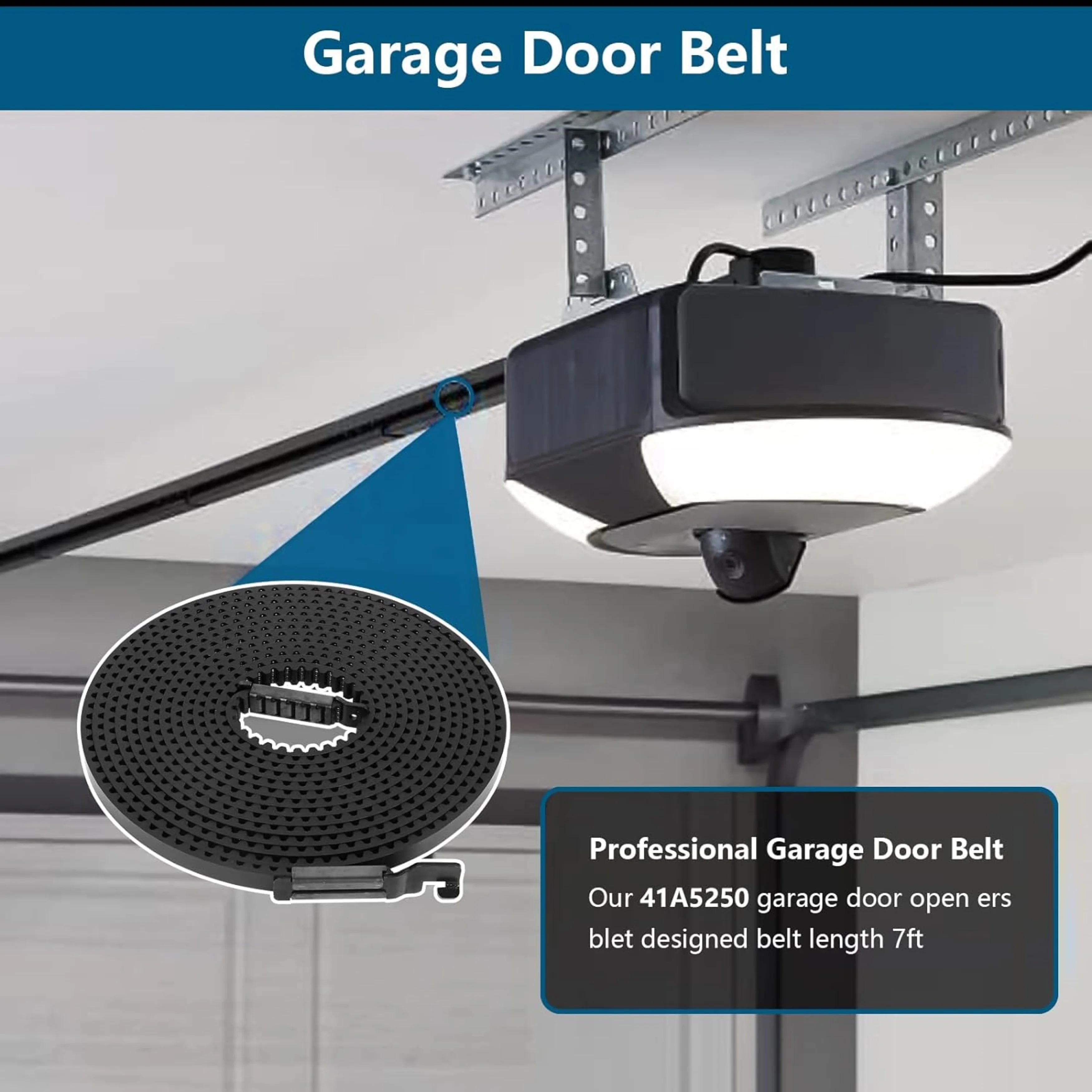 Garage Door 41A5250 Belt, 237" Drive Belt for 7ft Height Garage Door, Compatible w/ Chamberlain Liftmaster Sentex Whisperdoor - Image 6
