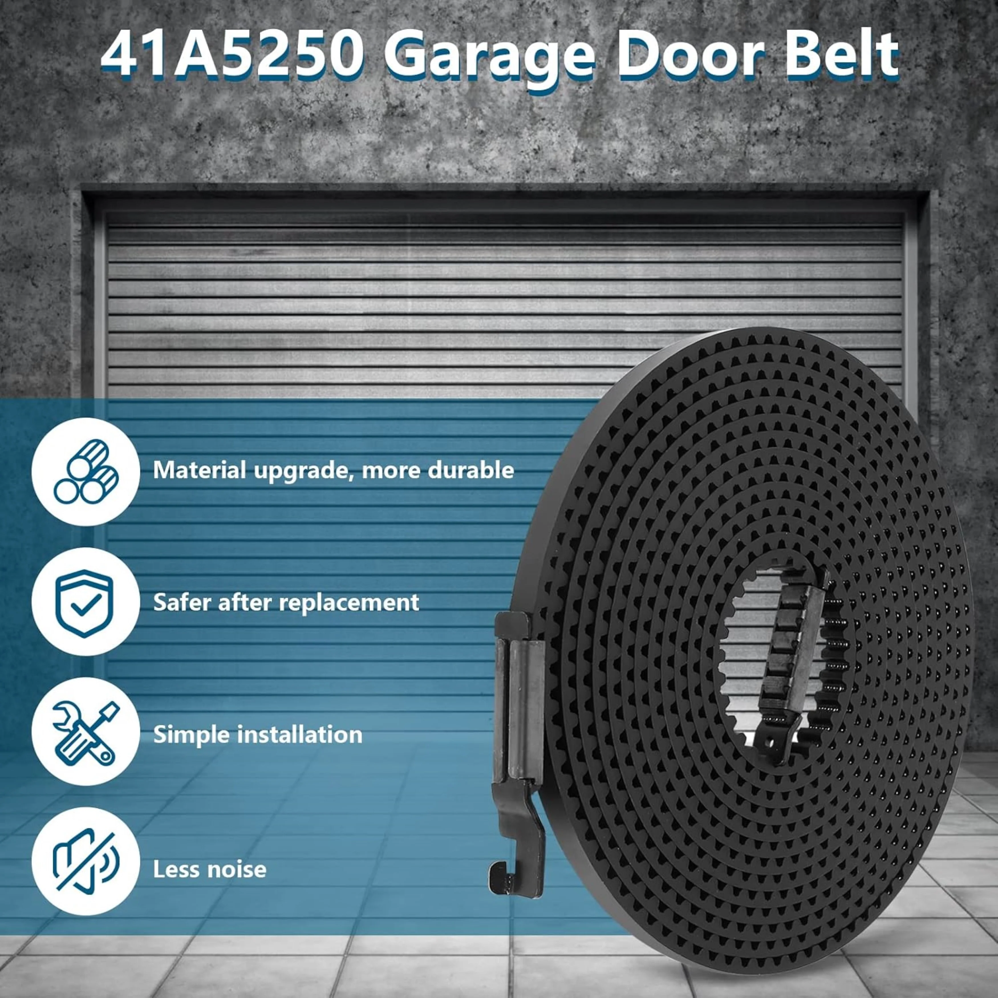 Garage Door 41A5250 Belt, 237" Drive Belt for 7ft Height Garage Door, Compatible w/ Chamberlain Liftmaster Sentex Whisperdoor - Image 8