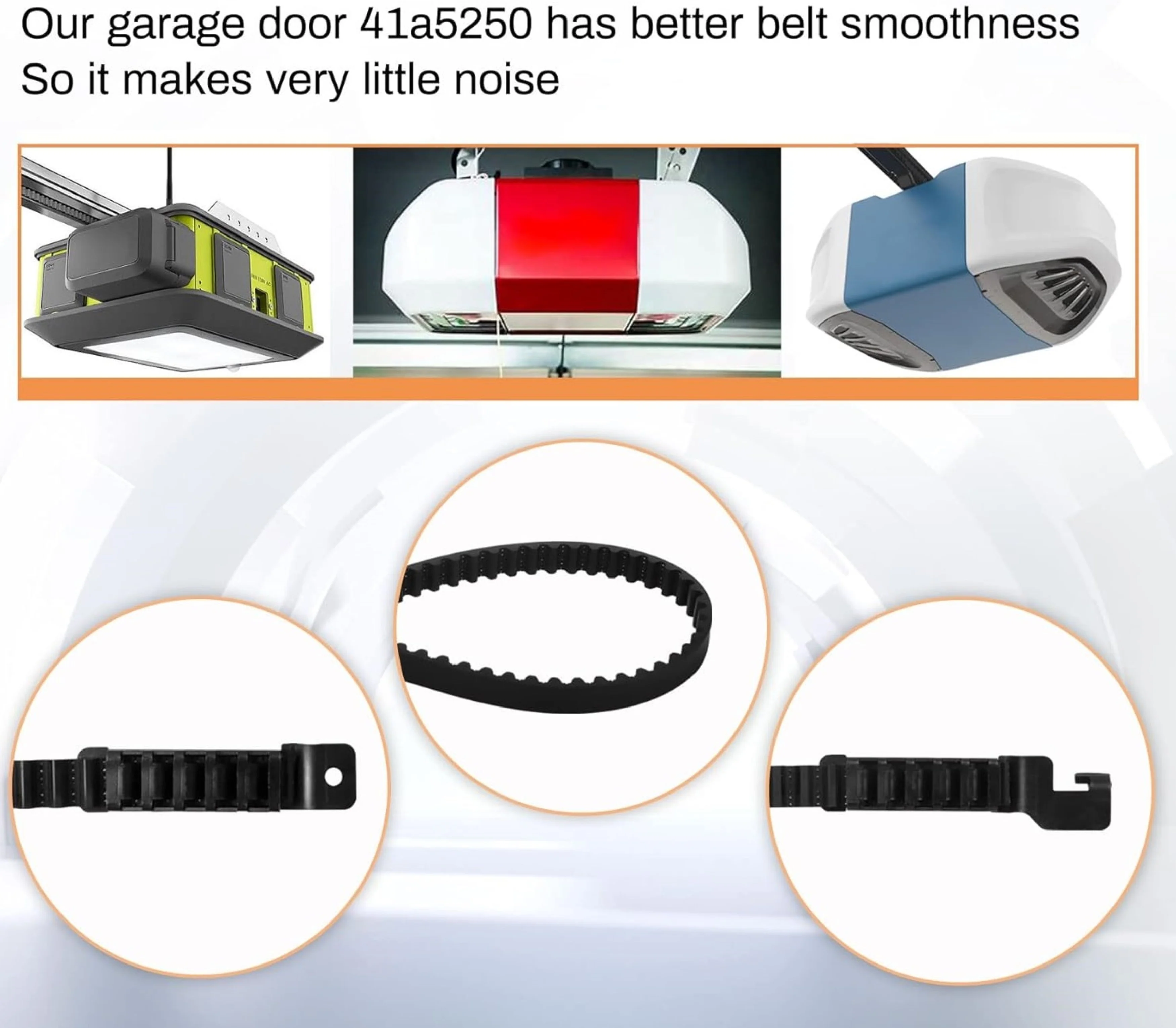 Garage Door 41A5250 Belt, 237" Drive Belt for 7ft Height Garage Door, Compatible w/ Chamberlain Liftmaster Sentex Whisperdoor - Image 9