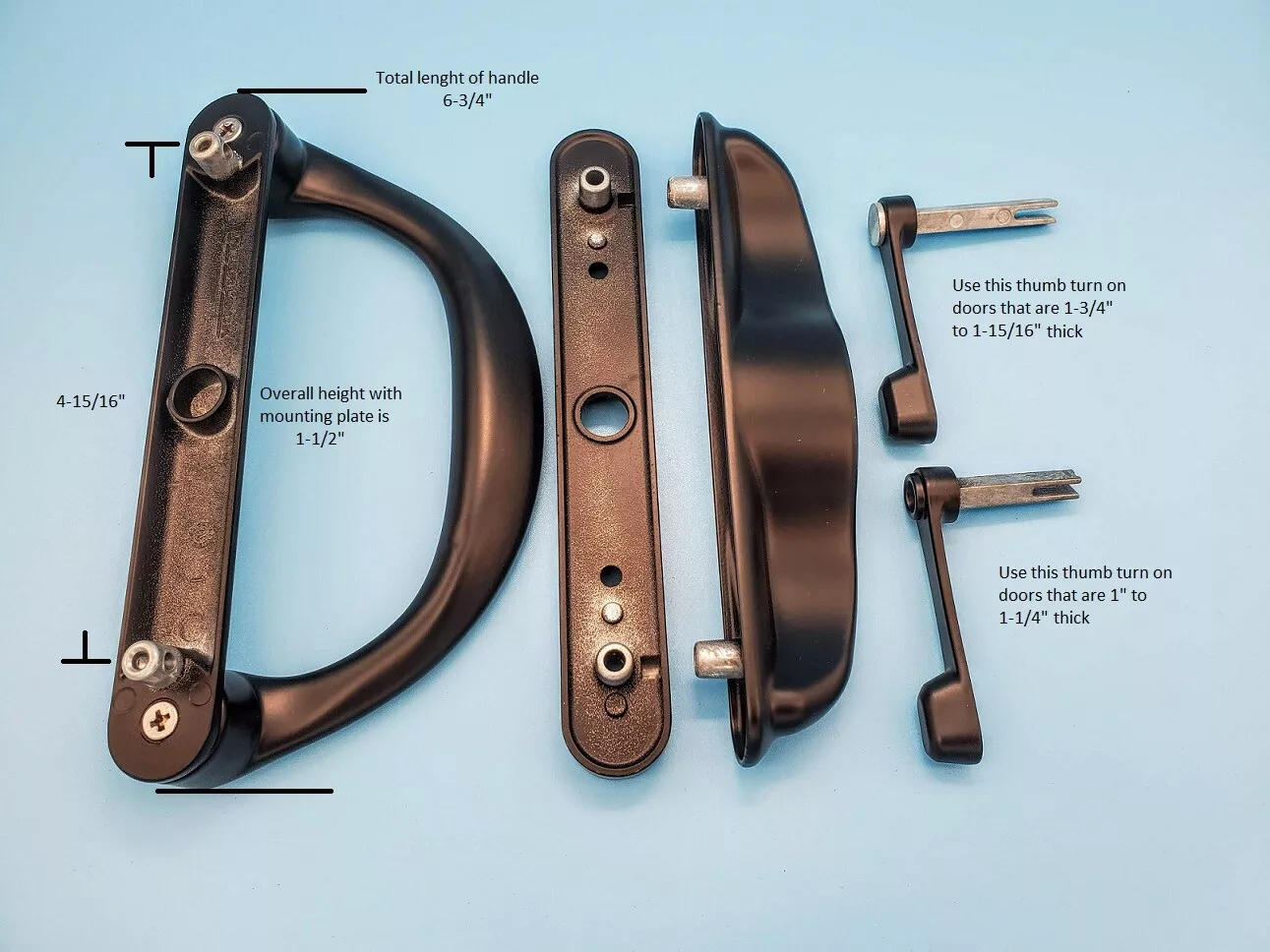 Involute Sliding Patio Door Handle Set, 4-15/16" Hole Spacing (DH-473) - Image 18