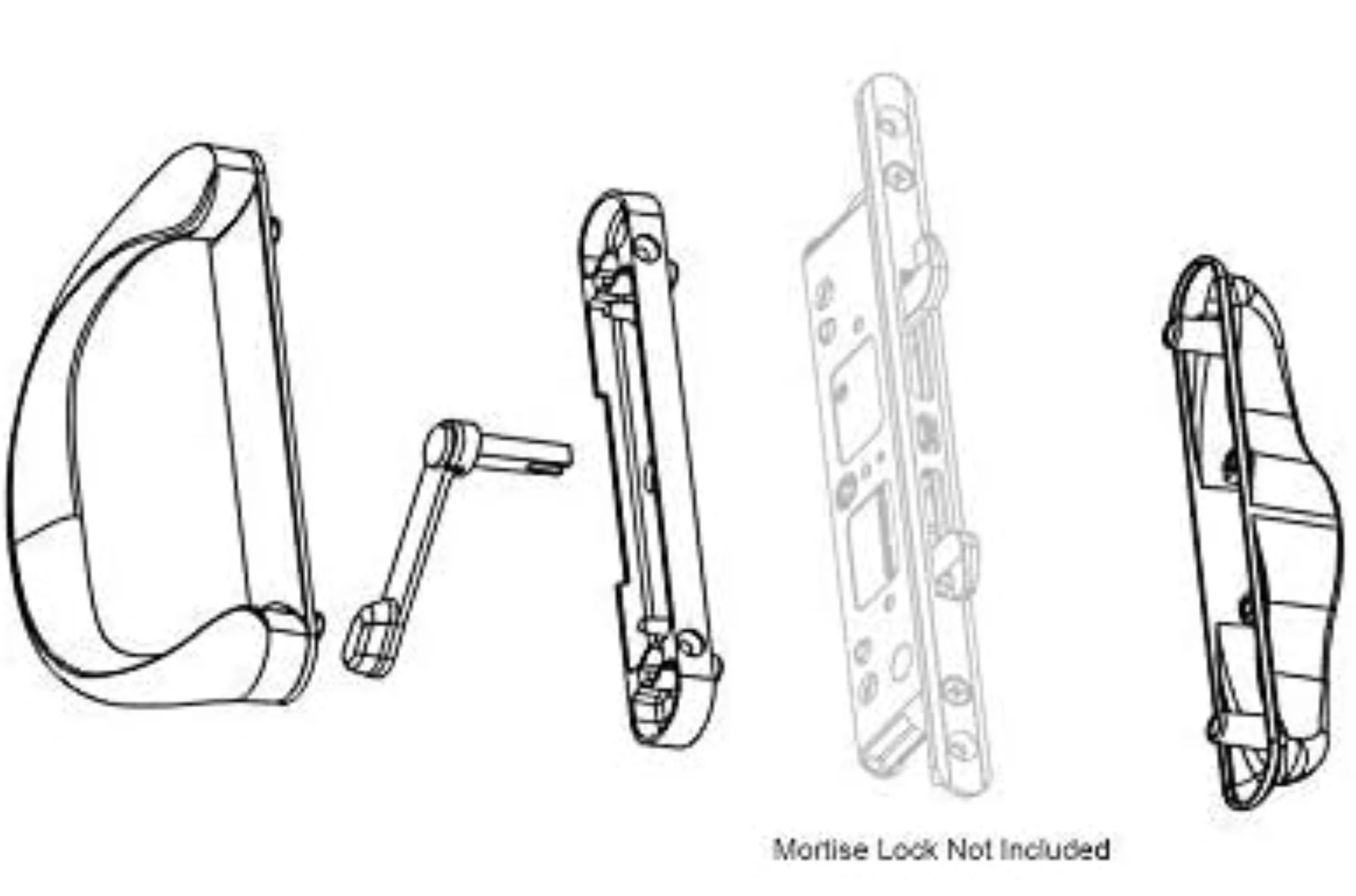 Involute Sliding Patio Door Handle Set, 4-15/16" Hole Spacing (DH-473) - Image 7