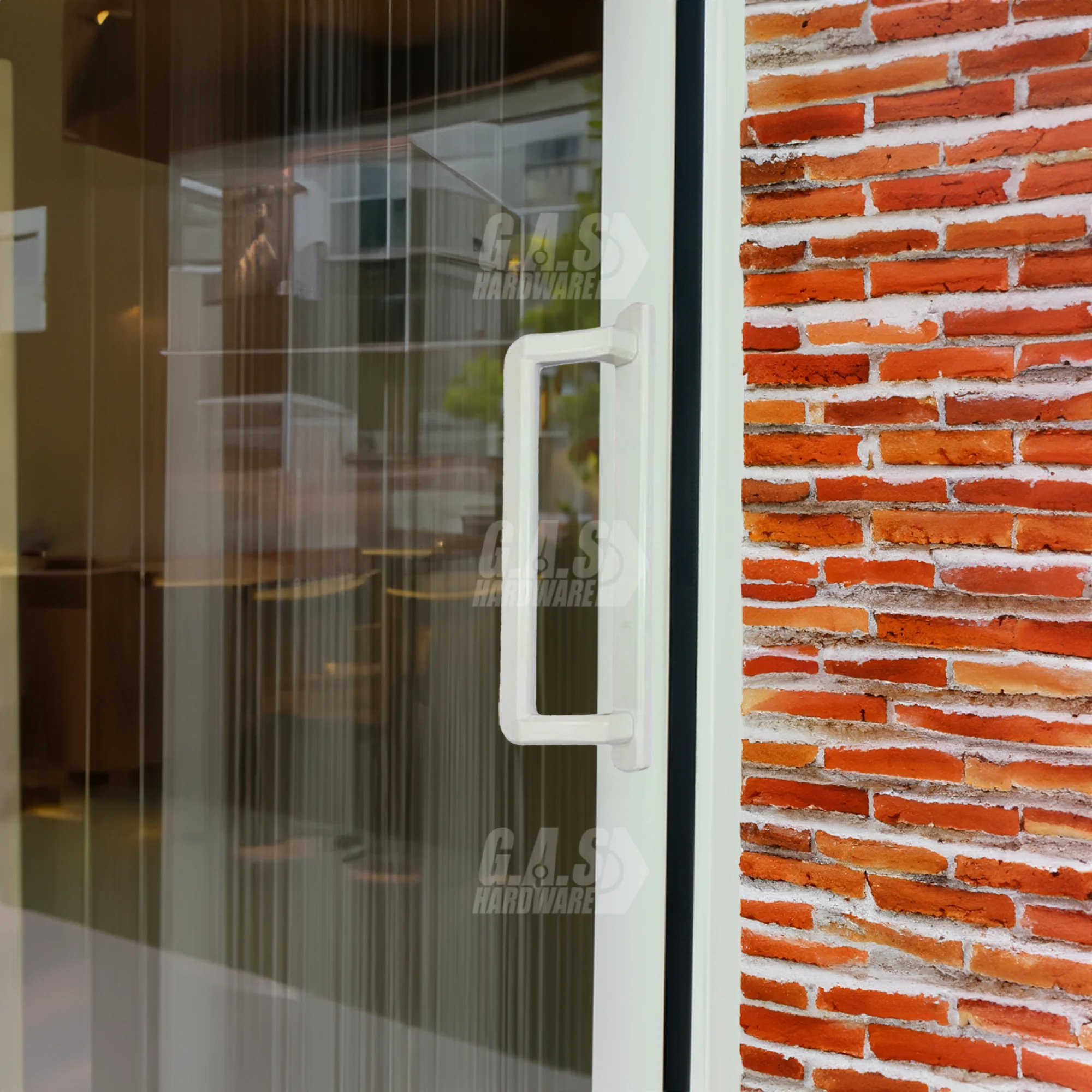 PGT 10" White Sliding Door Handle Set w/ 3-7/8" Hole Spacing (DH-530-W) - Image 13