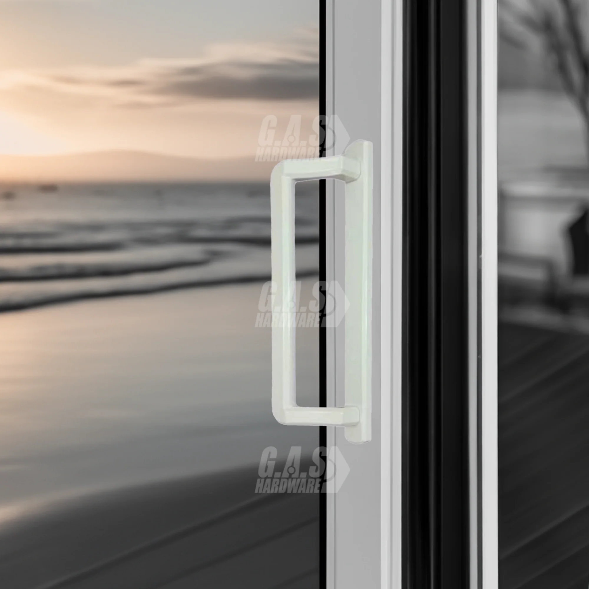 PGT 10" White Sliding Door Handle Set w/ 3-7/8" Hole Spacing (DH-530-W) - Image 14