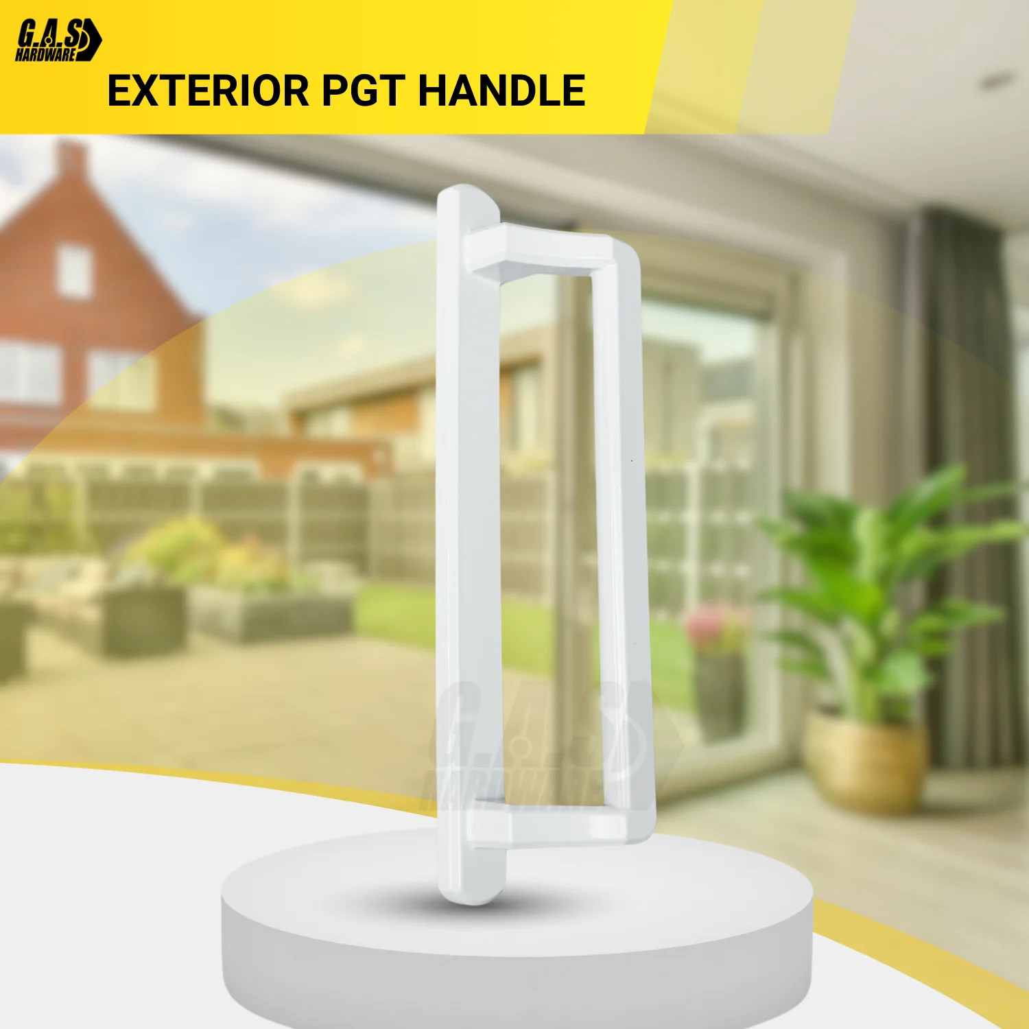 PGT 10" White Sliding Door Handle Set w/ 3-7/8" Hole Spacing (DH-530-W) - Image 18