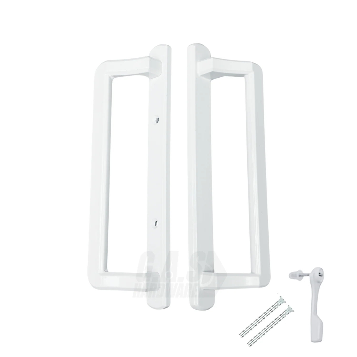 PGT 10" White Sliding Door Handle Set w/ 3-7/8" Hole Spacing (DH-530-W) - Image 4